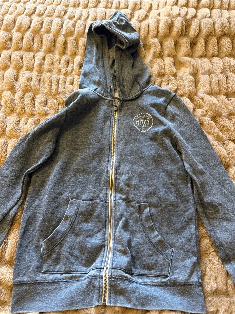 Roxy Women’s Gray Full-Zip Hoodie with Logo